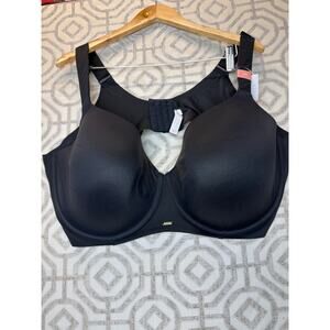 Cacique Lane Bryant Lightly Lined Balconette Bra Black Underwire Supportive  50F